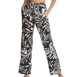 Maaji Black and White Floral Print Pants OS